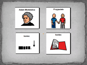 Plansza informacyjna z czterema piktogramami