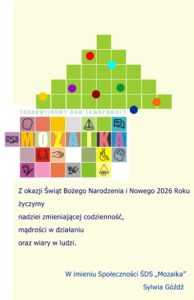 życzenia bożonarodzeniowe z graficznym elementem choinki
